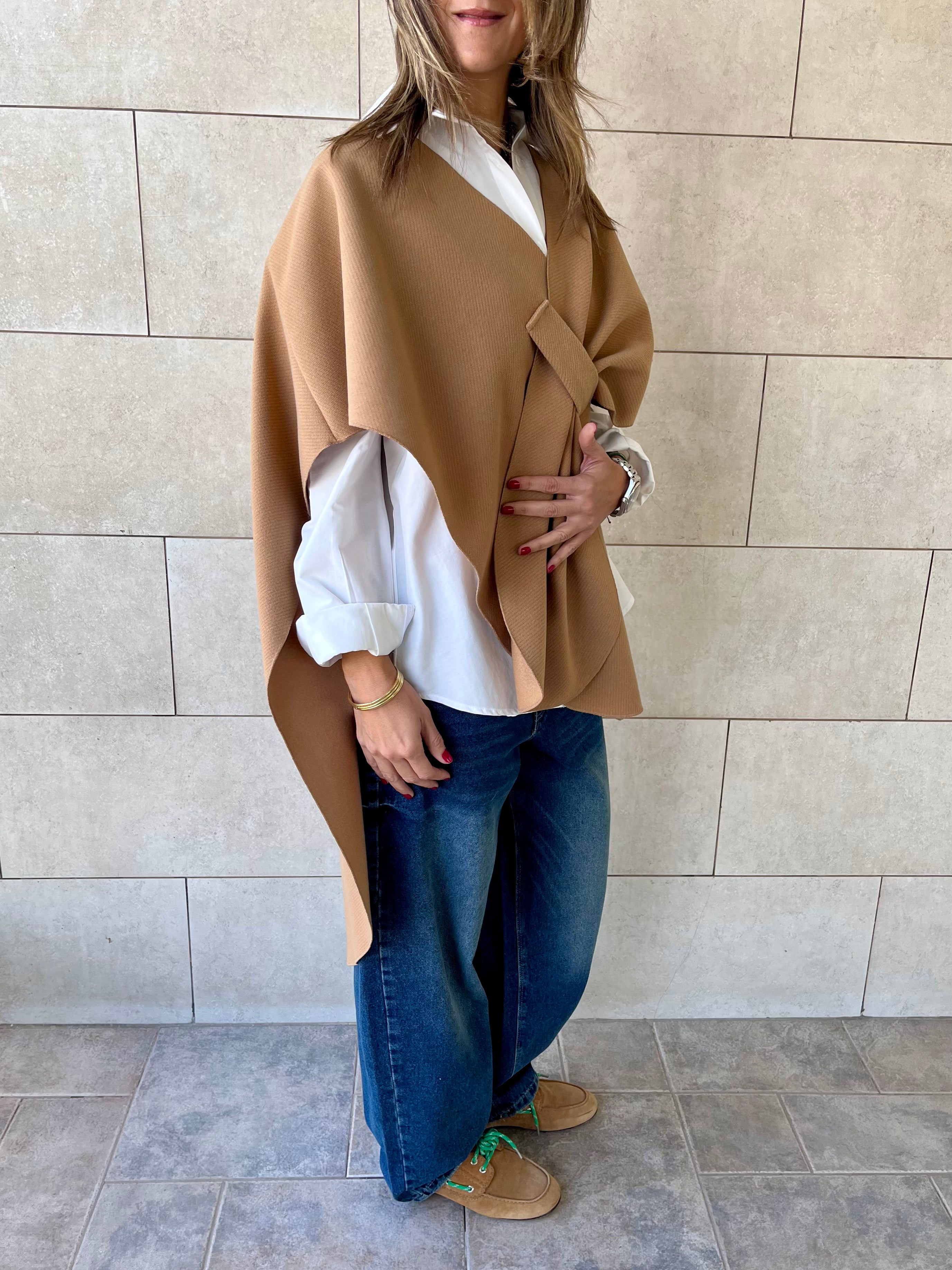 Camel Relaxed Cape Poncho