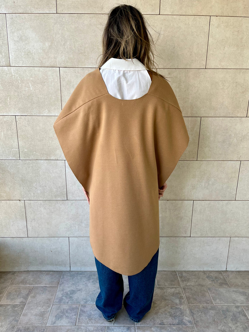 Camel Relaxed Cape Poncho