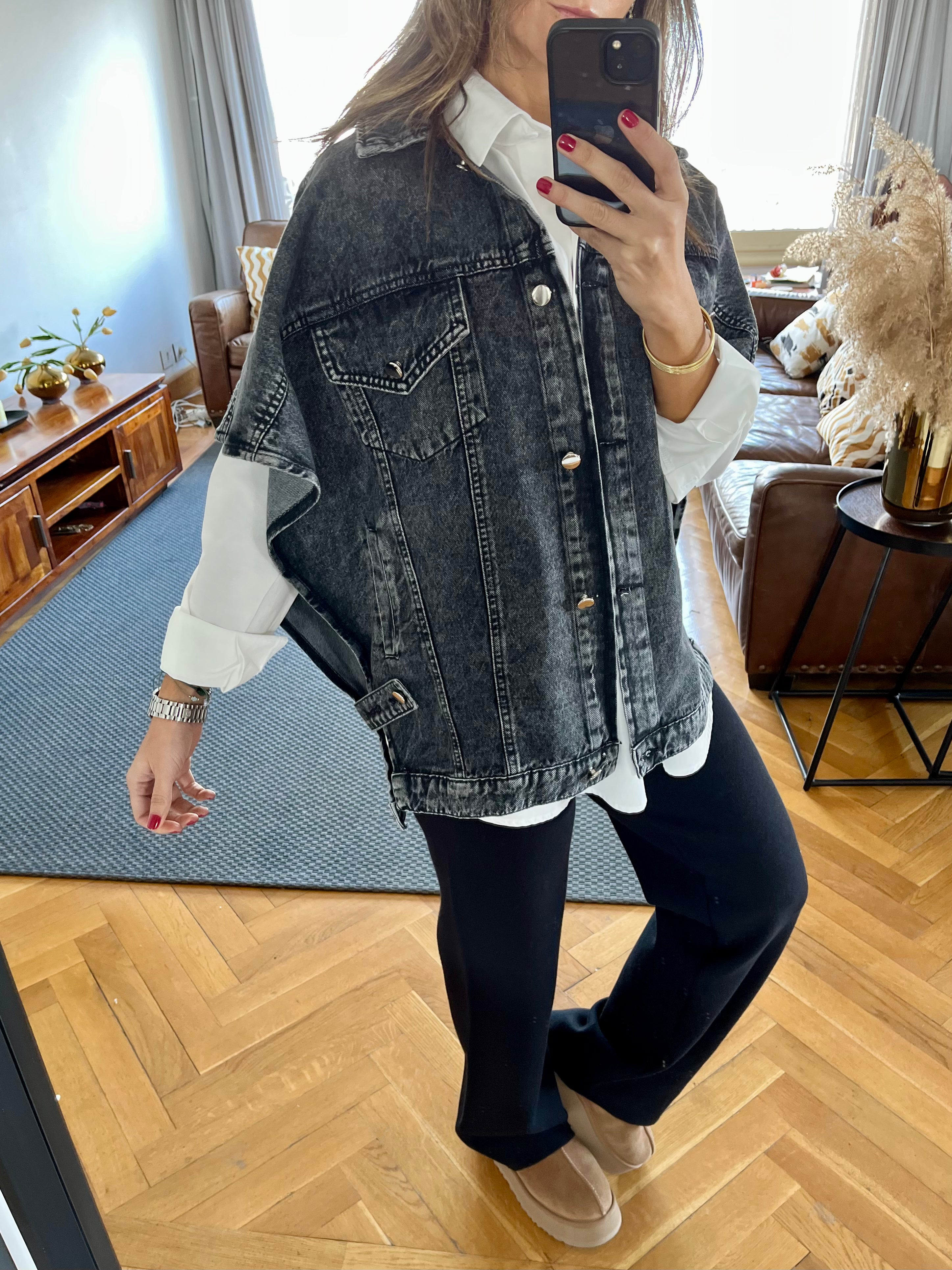 Grey Frillu Icon Denim Vest