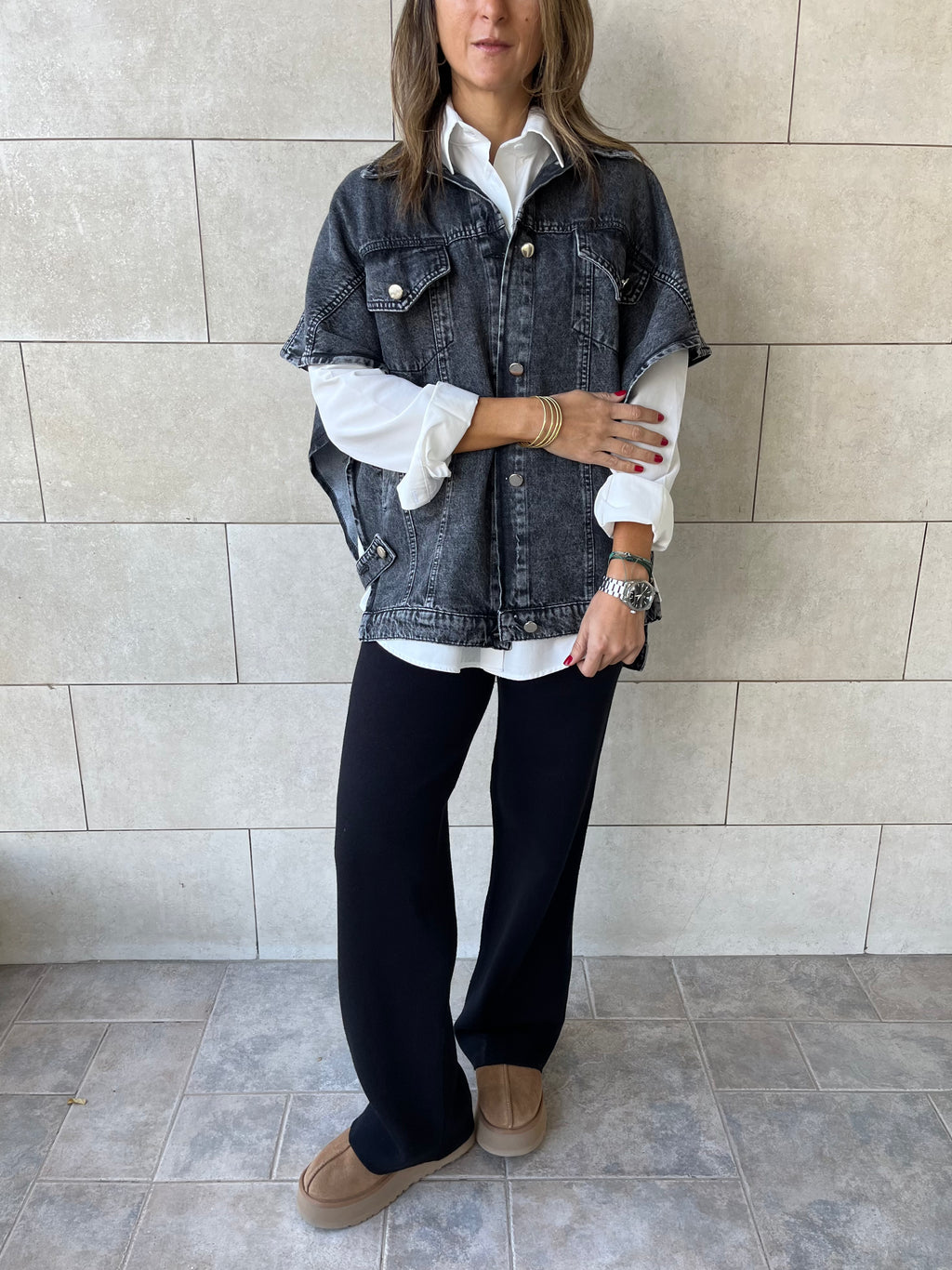 Grey Frillu Icon Denim Vest