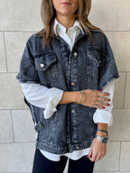 Grey Frillu Icon Denim Vest