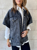 Grey Frillu Icon Denim Vest