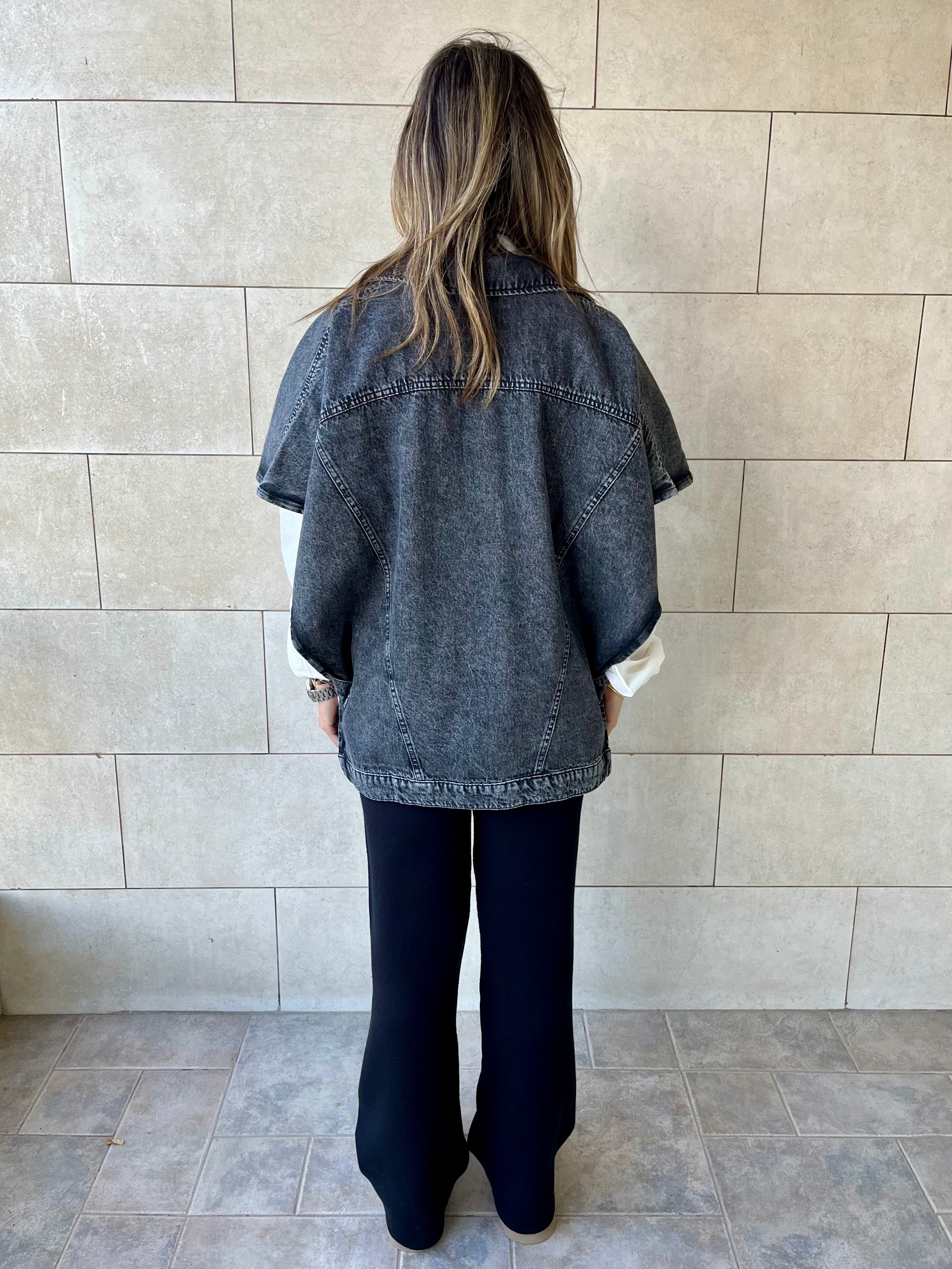 Grey Frillu Icon Denim Vest