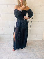 Black Glowing And Flowing Off Shoulder Coverup