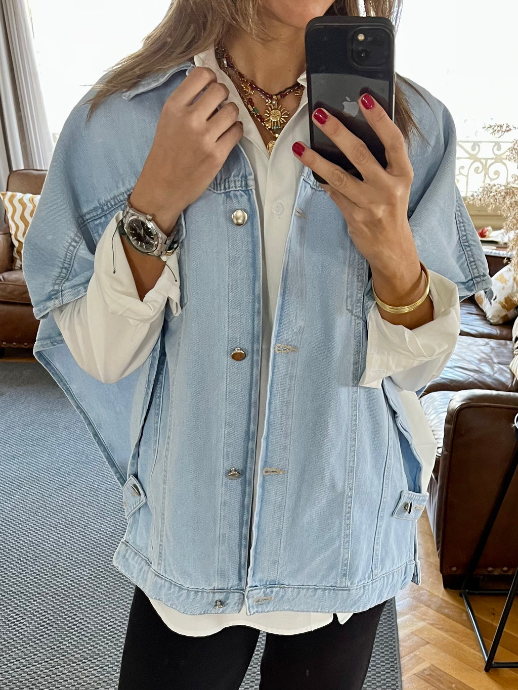 Light Blue Frillu Icon Denim Vest