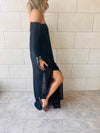 Black Glowing And Flowing Off Shoulder Coverup