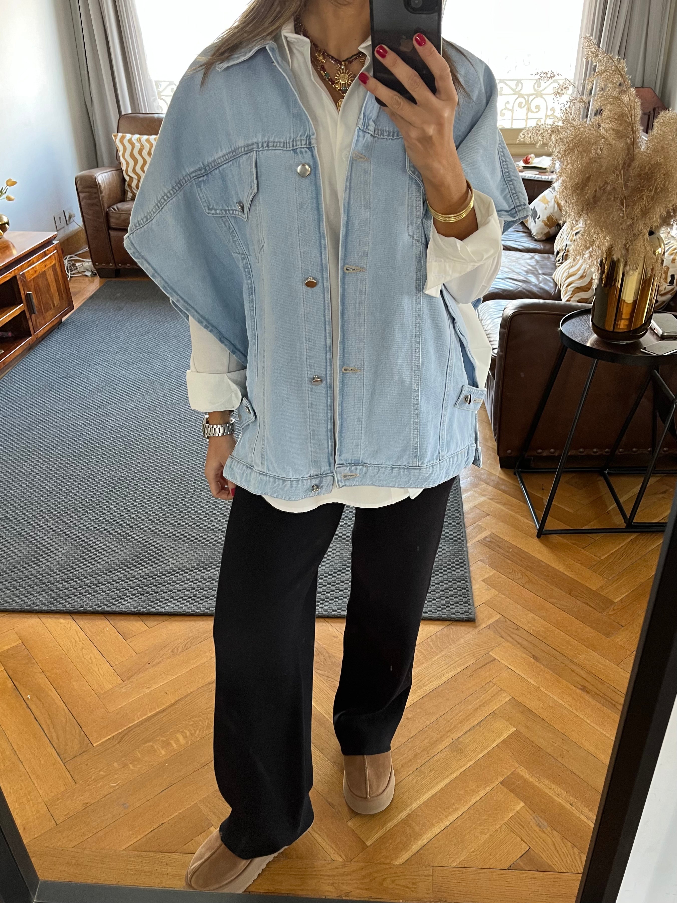 Light Blue Frillu Icon Denim Vest