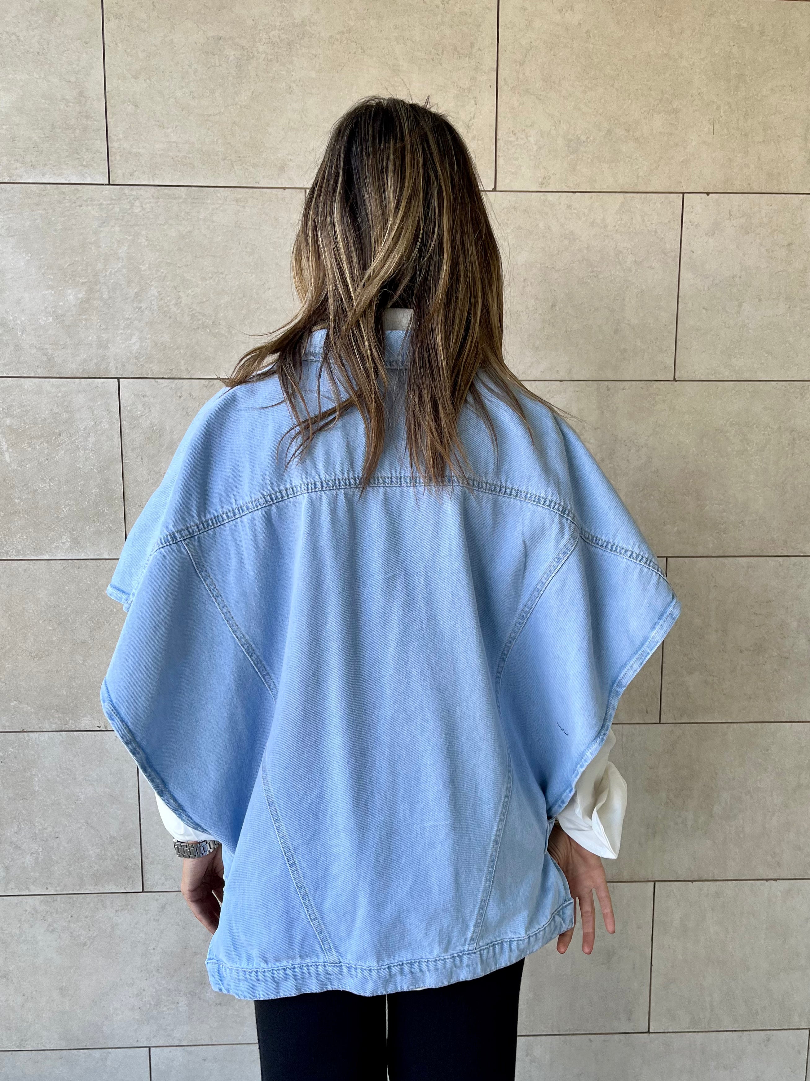 Light Blue Frillu Icon Denim Vest