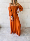 Rust Glowing And Flowing Off Shoulder Coverup