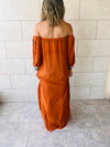 Rust Glowing And Flowing Off Shoulder Coverup