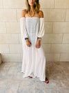 White Glowing And Flowing Off Shoulder Coverup