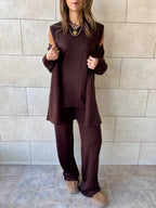 Brown 3 Pieces Everyday Lounge Set