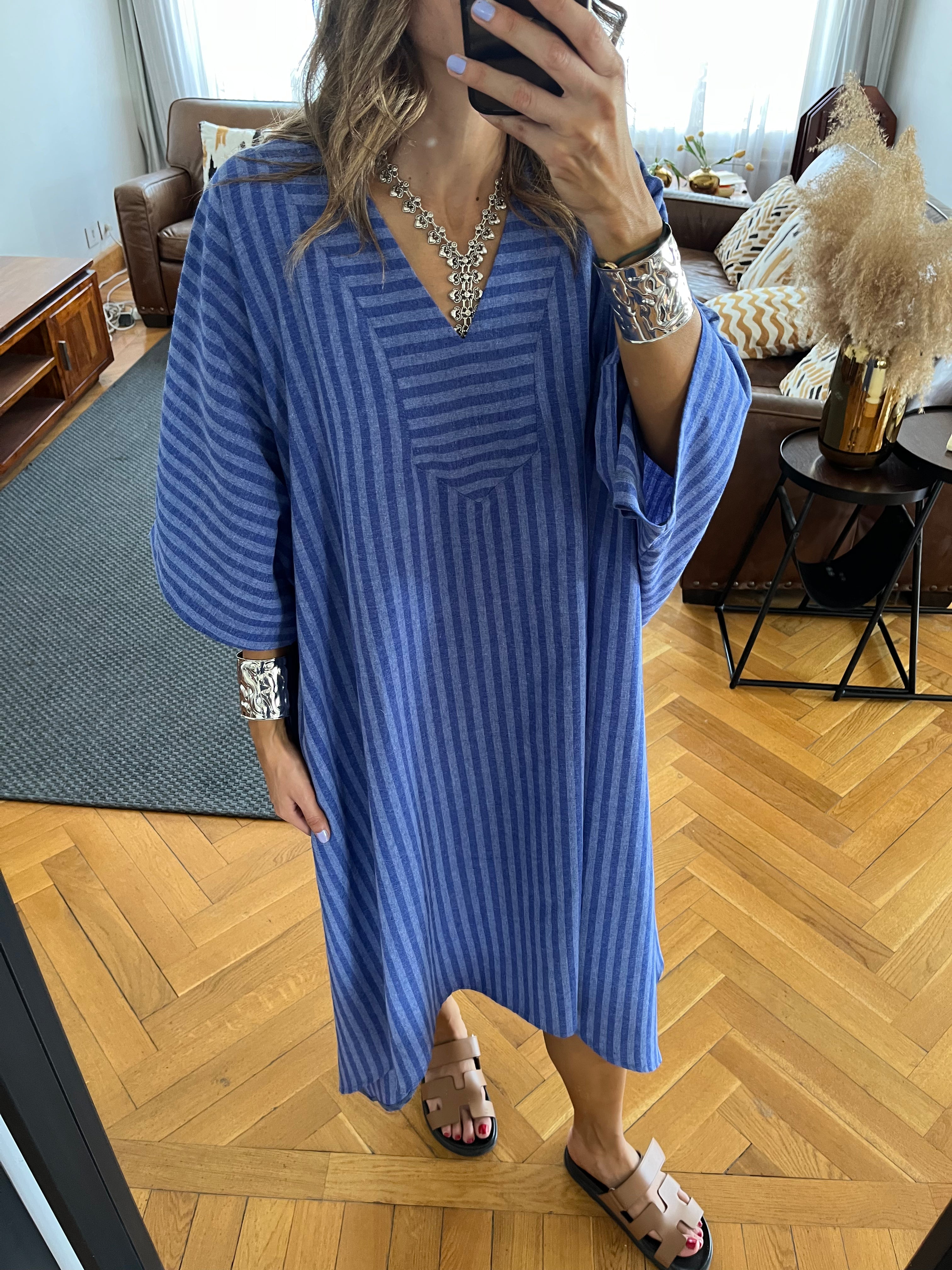 Blue Striped Easy Dress