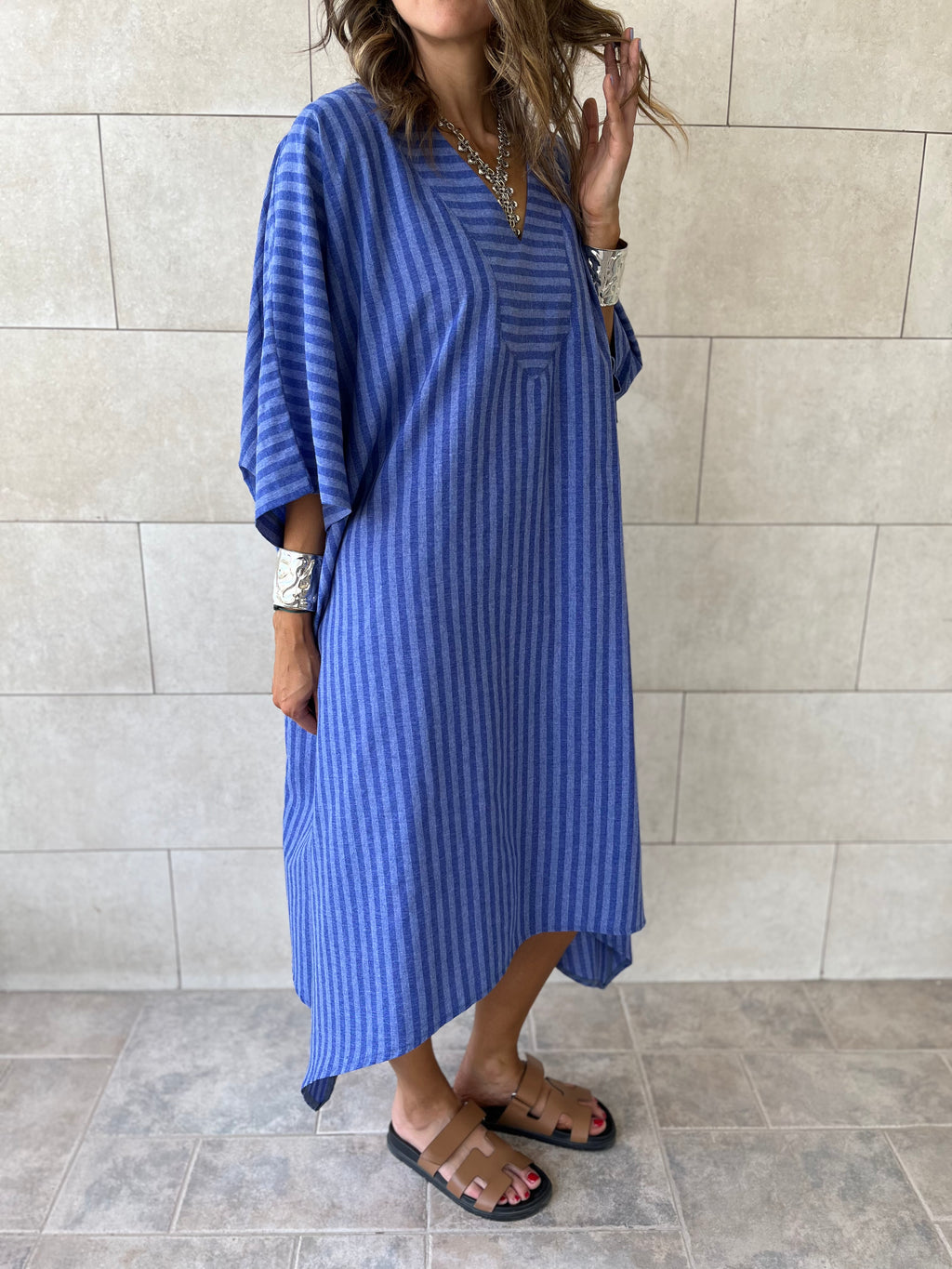 Blue Striped Easy Dress