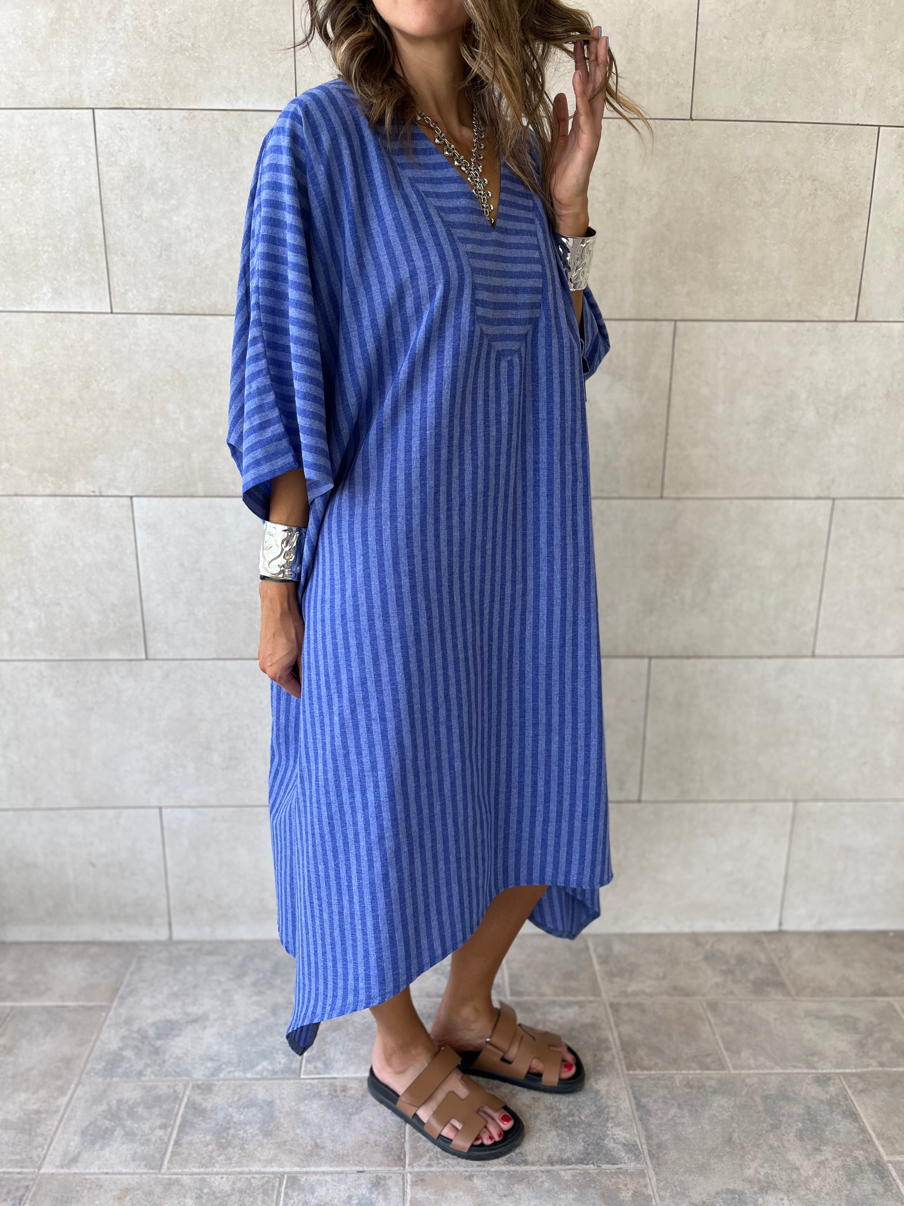 Blue Striped Easy Dress