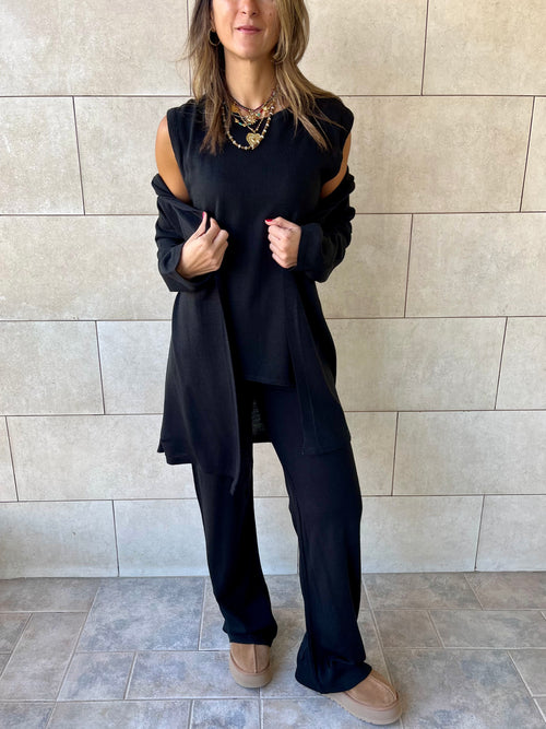 Black 3 Pieces Everyday Lounge Set