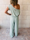 Mint Off Shoulder Longline Jumpsuit