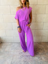 Lilac Off Shoulder Longline Jumpsuit