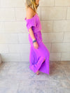 Lilac Off Shoulder Longline Jumpsuit