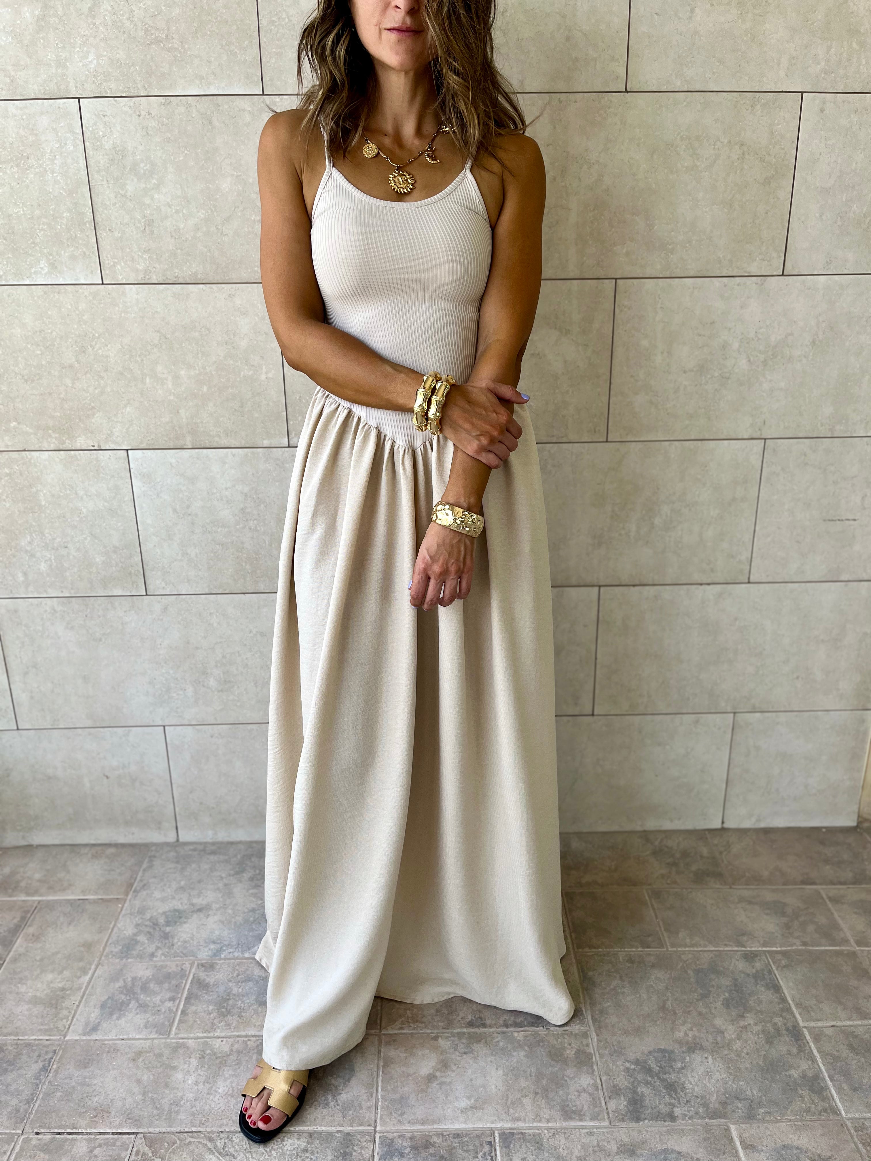 Beige Serene Grace Dress