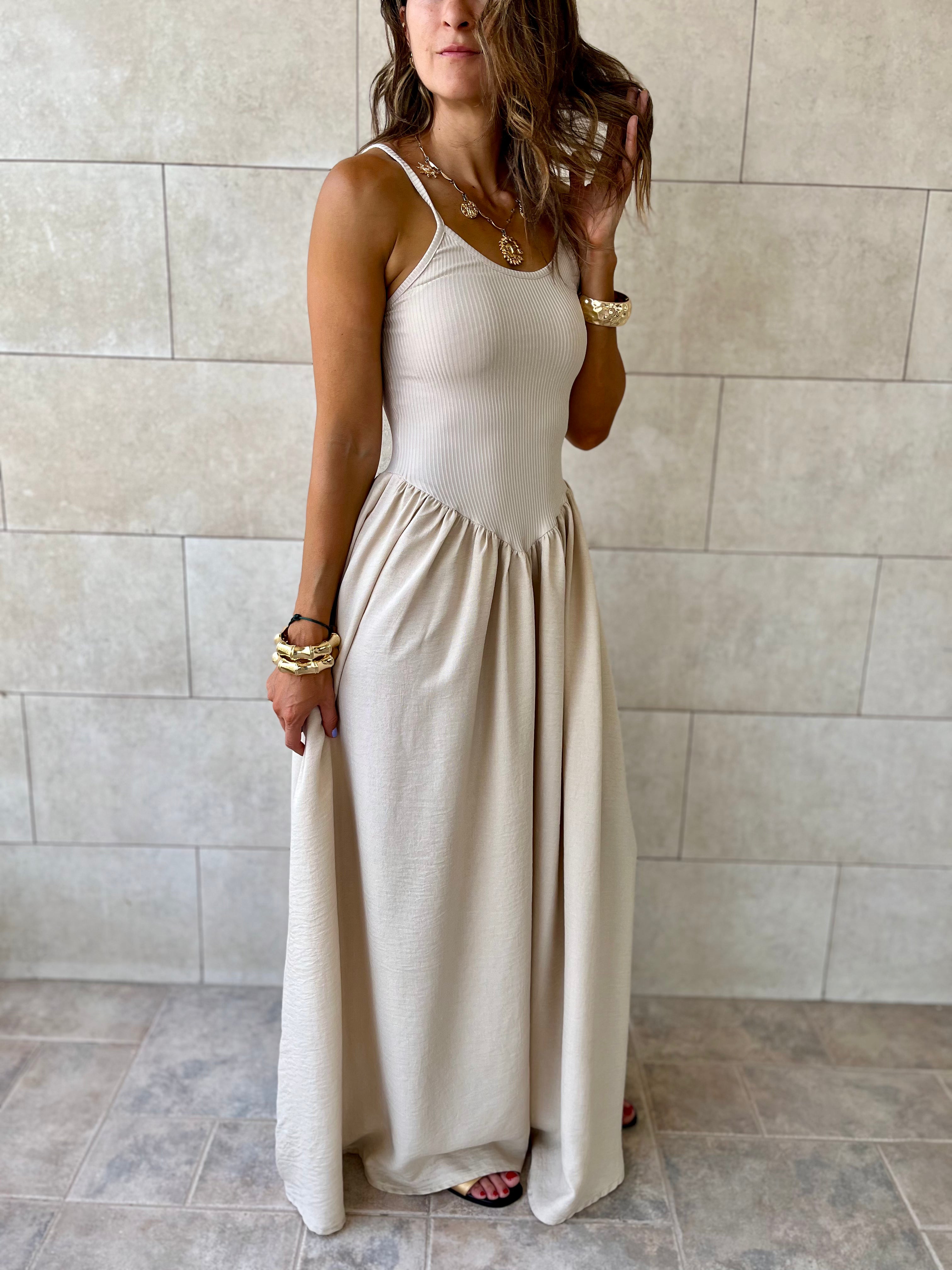 Beige Serene Grace Dress