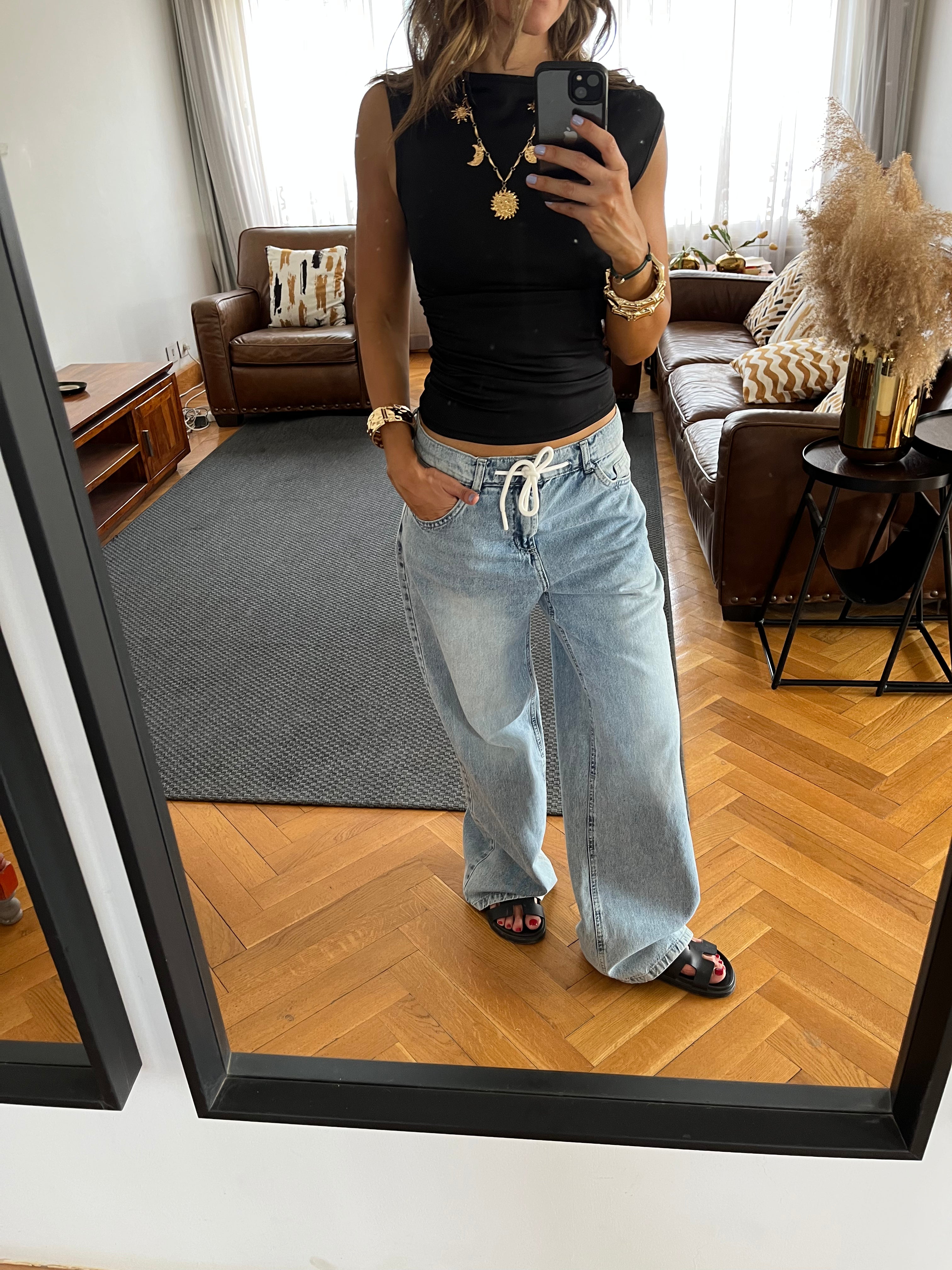 Black 130 One Shoulder Sleeveless Top