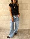 Black 130 One Shoulder Sleeveless Top