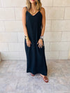 Black Keep It Simple Side Slit Dress