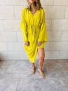 Mustard Waist Snatch Mini Dress