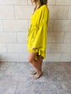 Mustard Waist Snatch Mini Dress