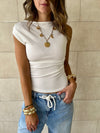 White 130 One Shoulder Sleeveless Top