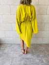 Mustard Waist Snatch Mini Dress