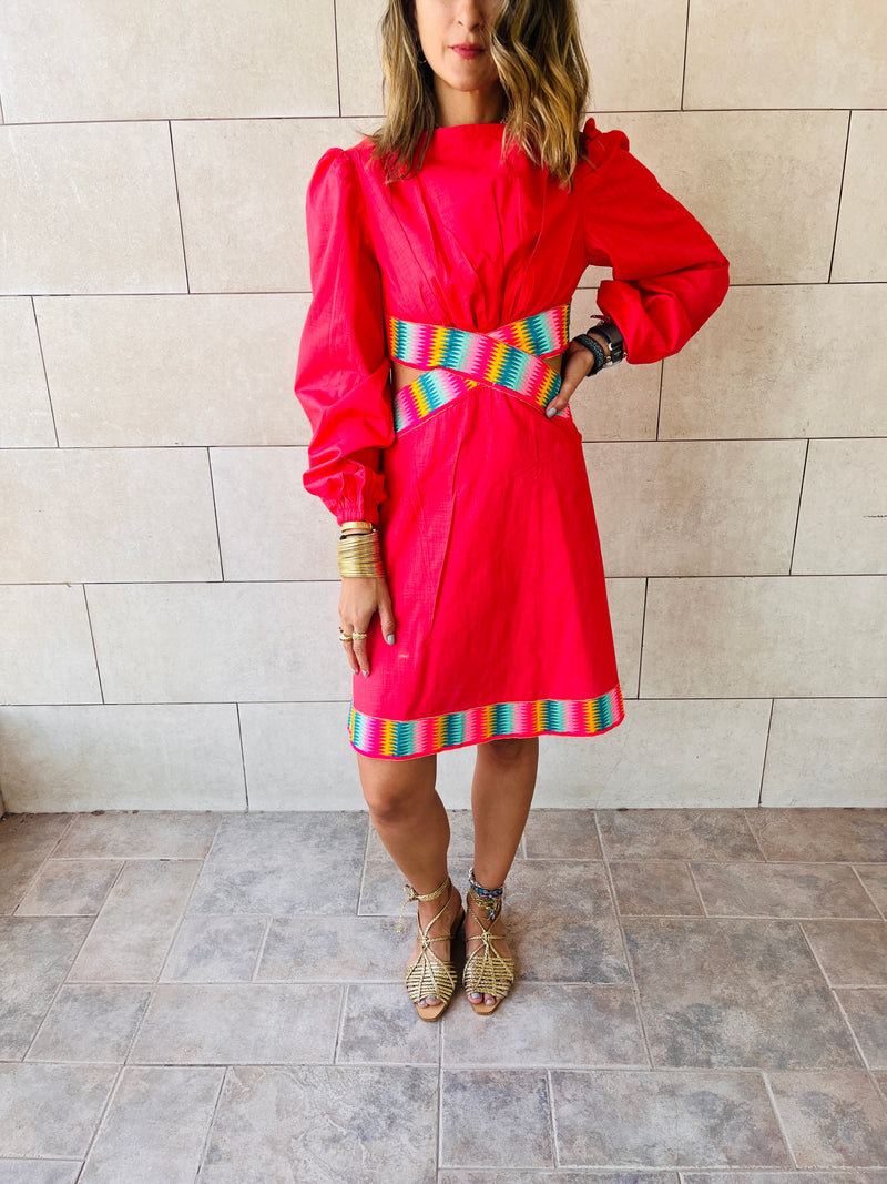 Watermelon Gum Drop Cut Out Mini Dress