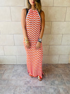 Orange Lollipop Waves Crochet Dress