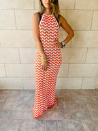 Orange Lollipop Waves Crochet Dress