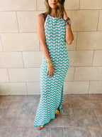 Aqua Lollipop Waves Crochet Dress