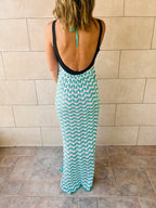 Aqua Lollipop Waves Crochet Dress