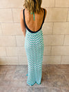 Aqua Lollipop Waves Crochet Dress