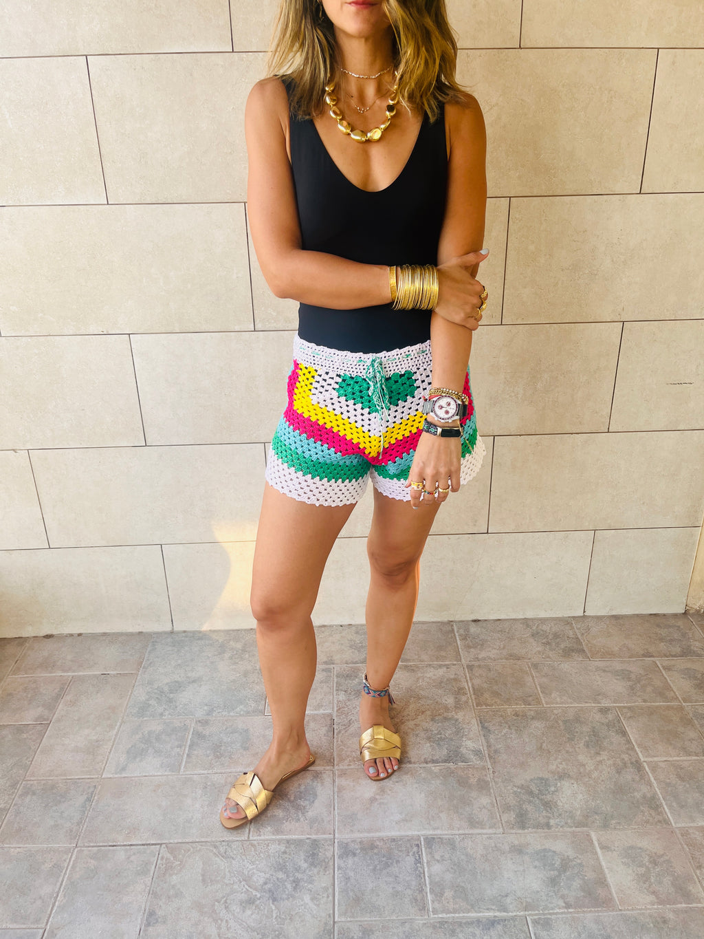 Happy Moment Crochet Shorts