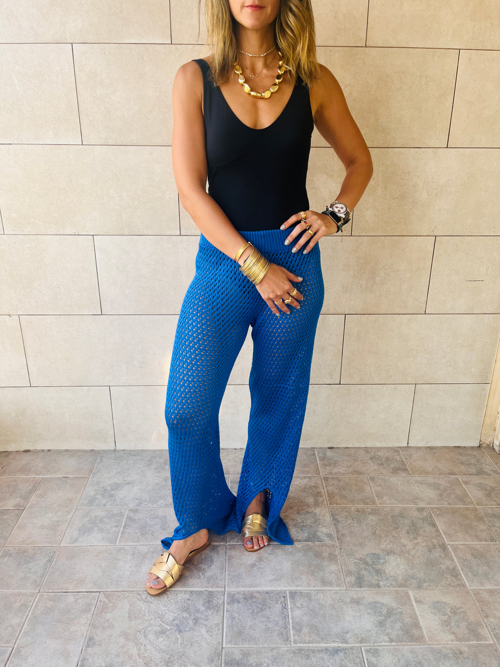 Blue Crochet Loving Beach Pants