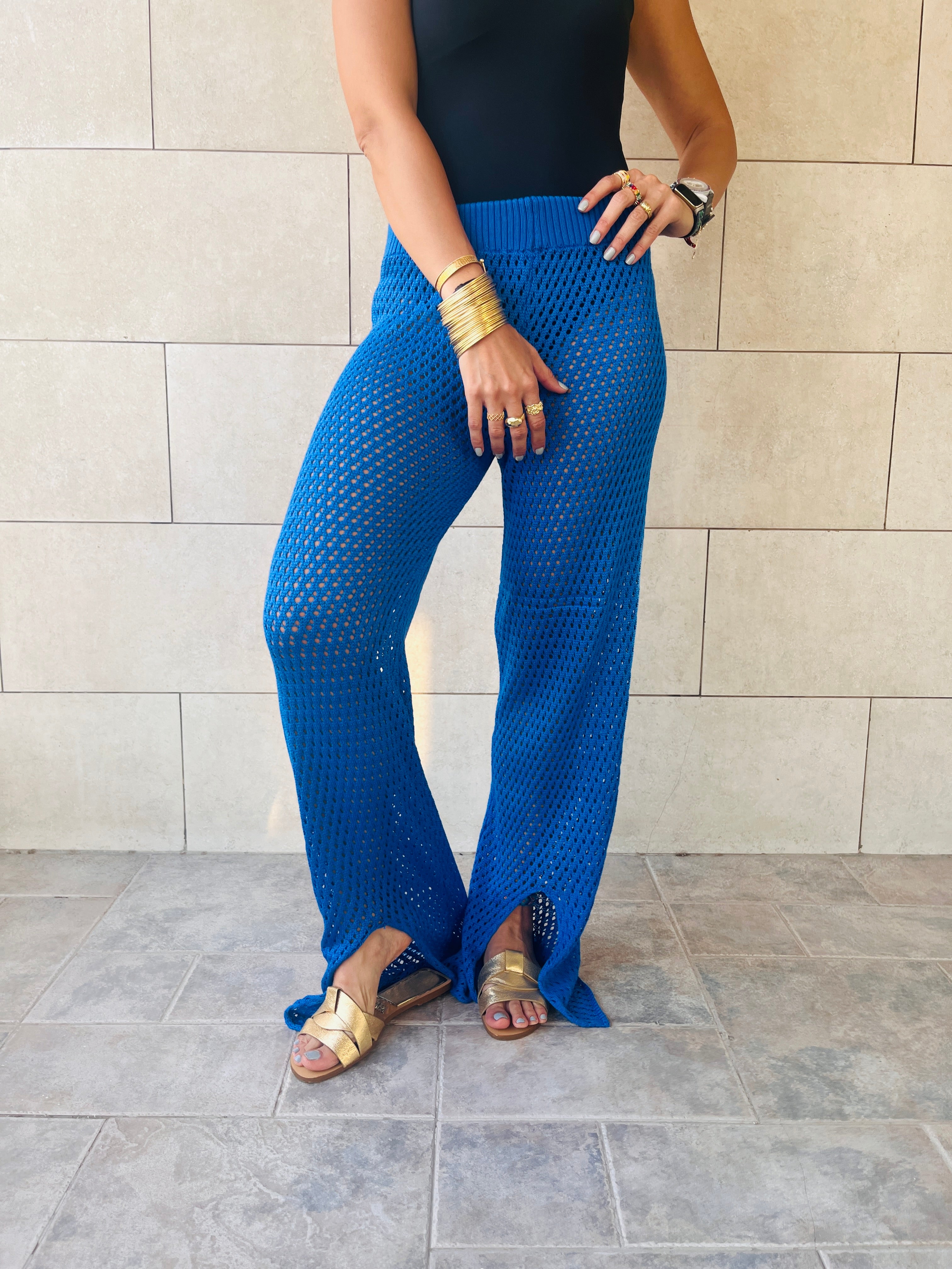 Blue Crochet Loving Beach Pants