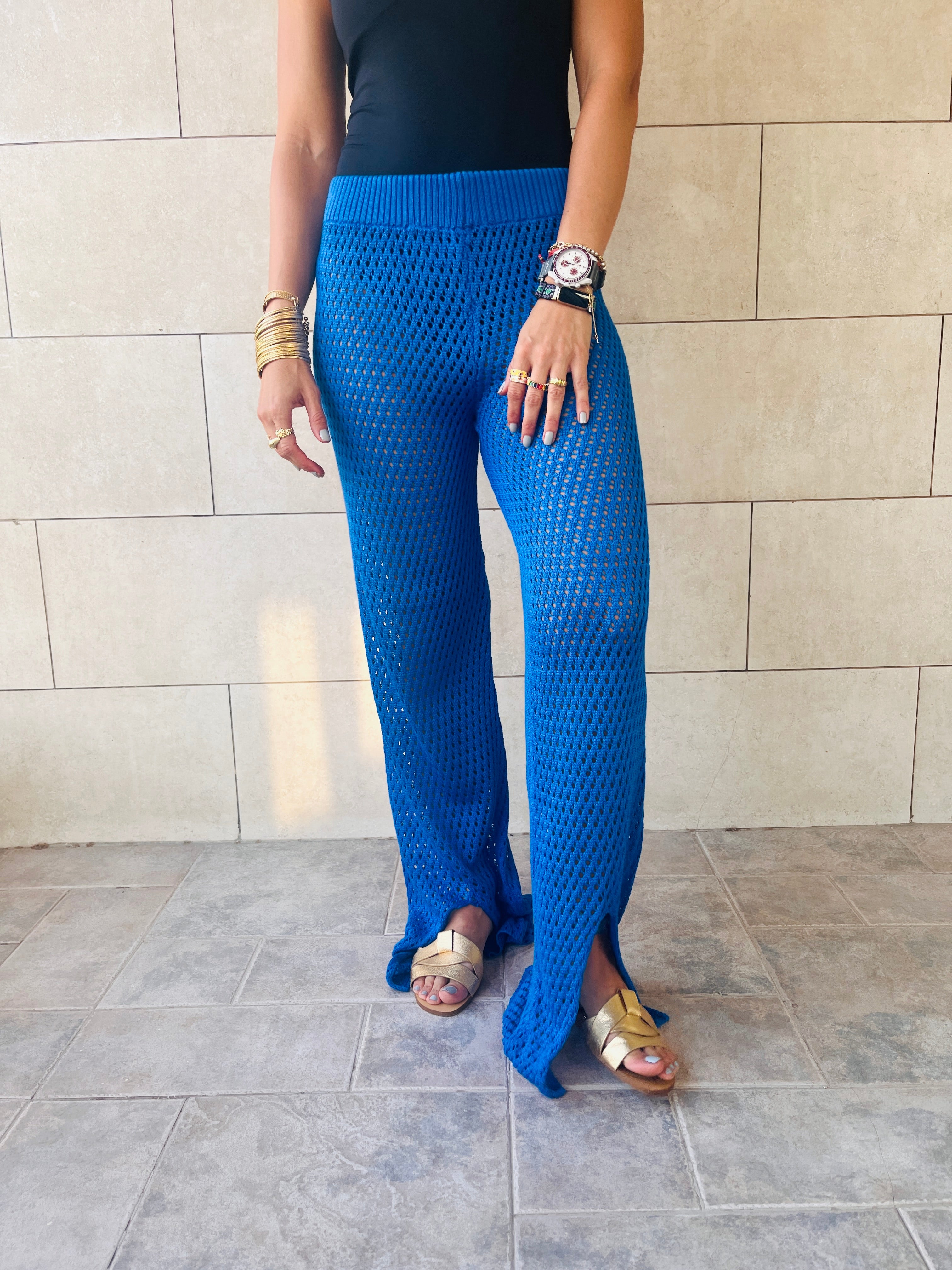 Blue Crochet Loving Beach Pants
