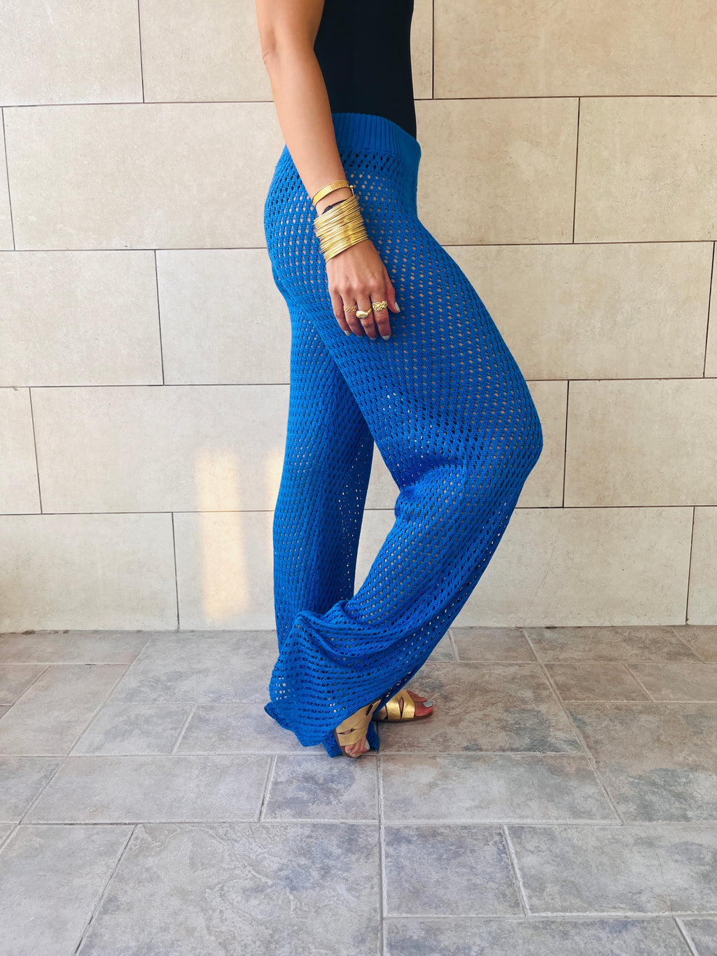 Blue Crochet Loving Beach Pants