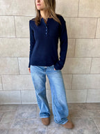 Navy Henley Pullover