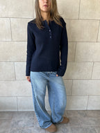 Navy Henley Pullover