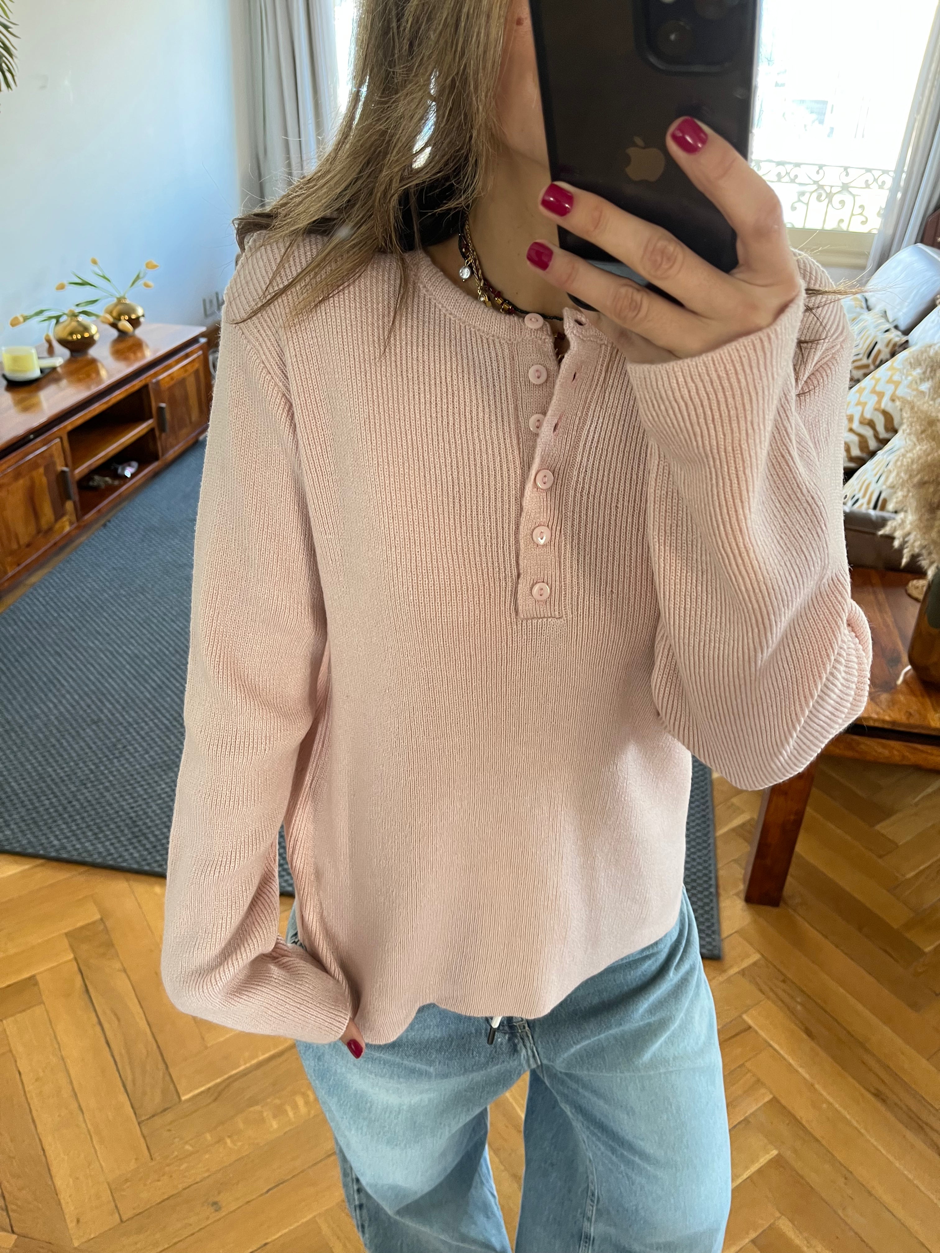 Blush Henley Pullover