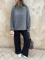 Dark Grey High Neck Bliss Pullover