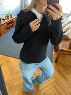 Black Henley Pullover