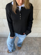 Black Henley Pullover