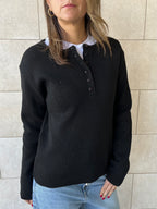 Black Henley Pullover